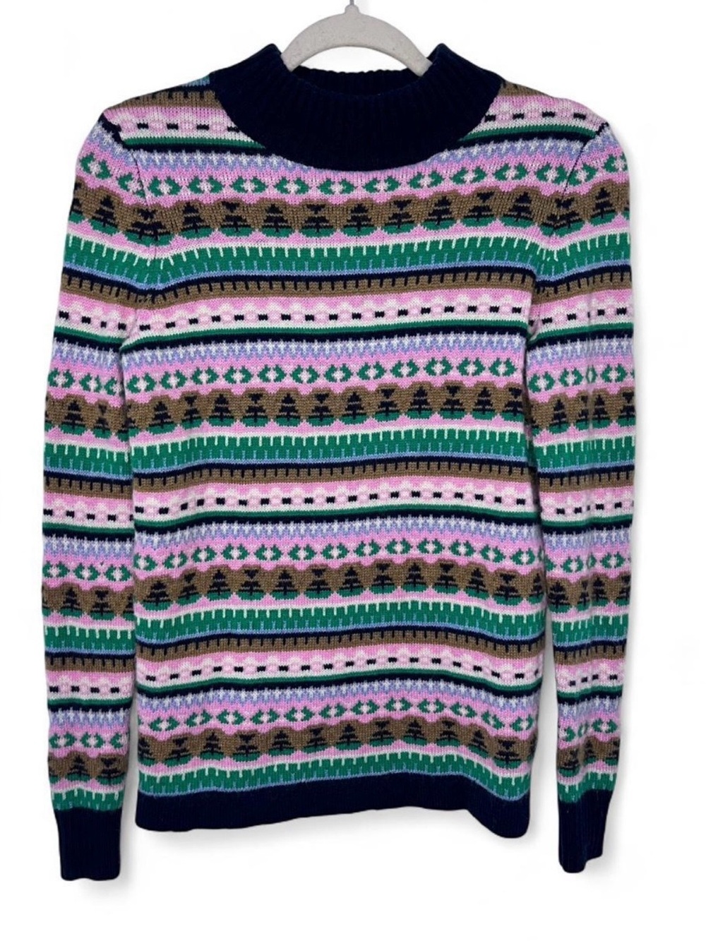J.Crew Fair Isle Sweater Multicolor Lambswool Blend Nordic Knit